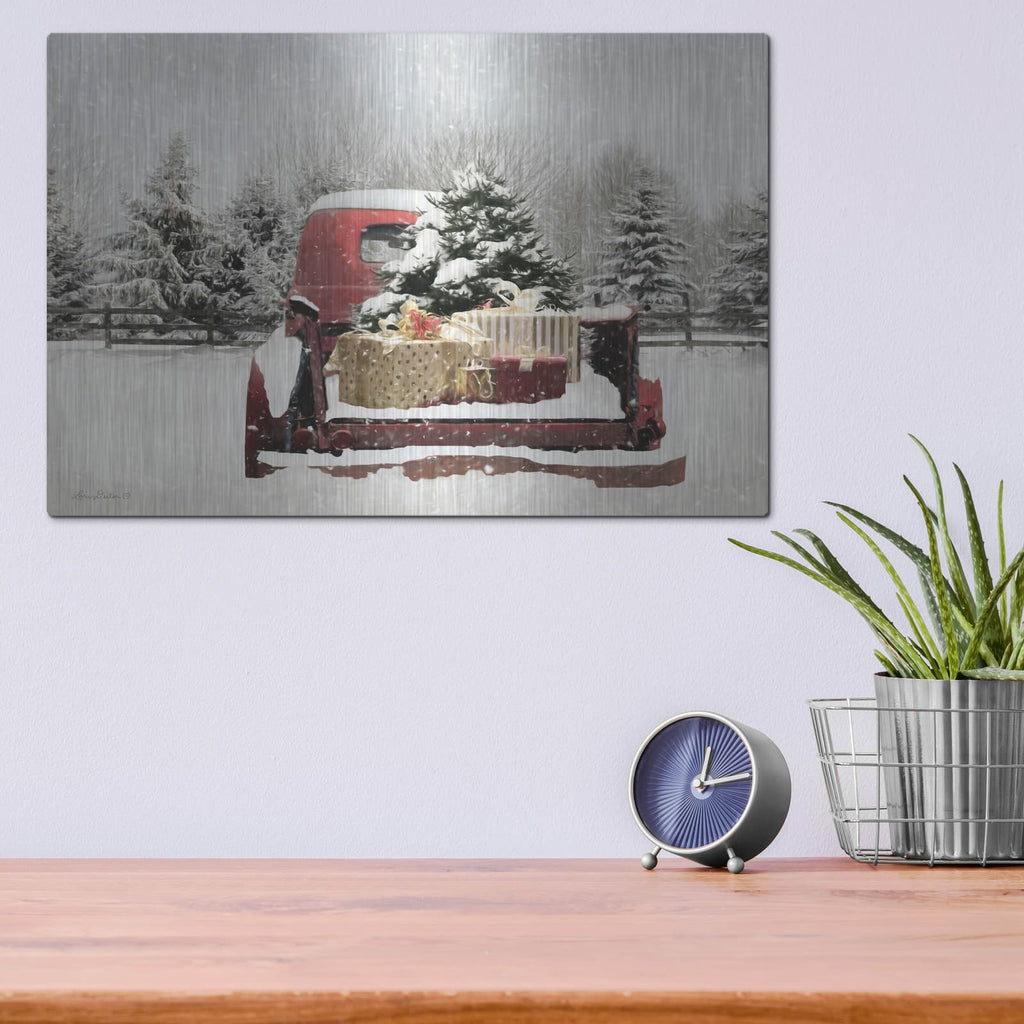 'Snowy Presents' by Lori Deiter – Metal Wall Art, 16x12 room view