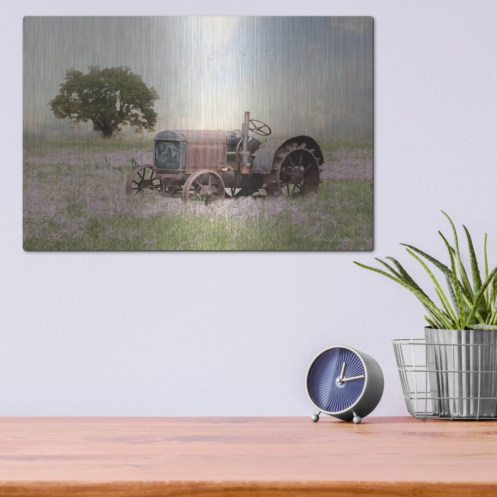 'Tractor at Sunset' by Lori Deiter – Metal Wall Art, 16x12 room view