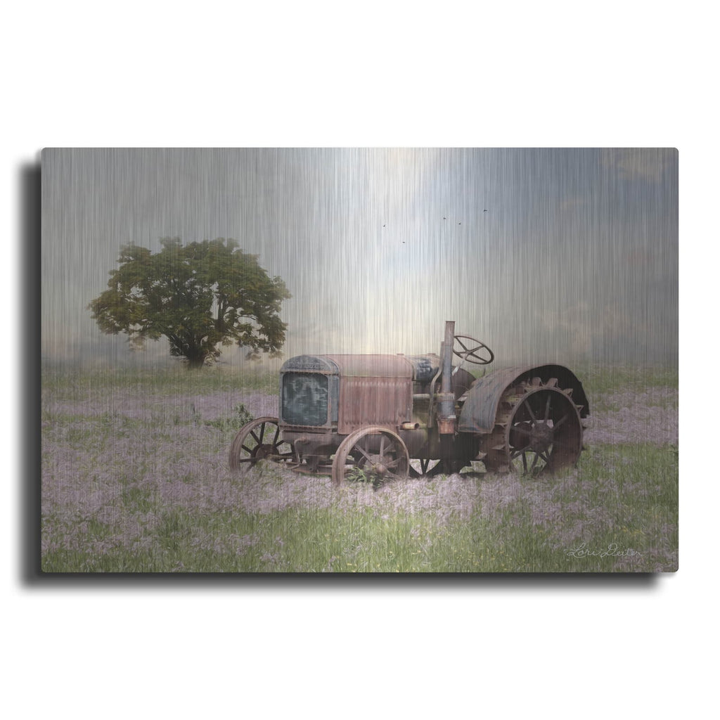 'Tractor at Sunset' by Lori Deiter – Metal Wall Art