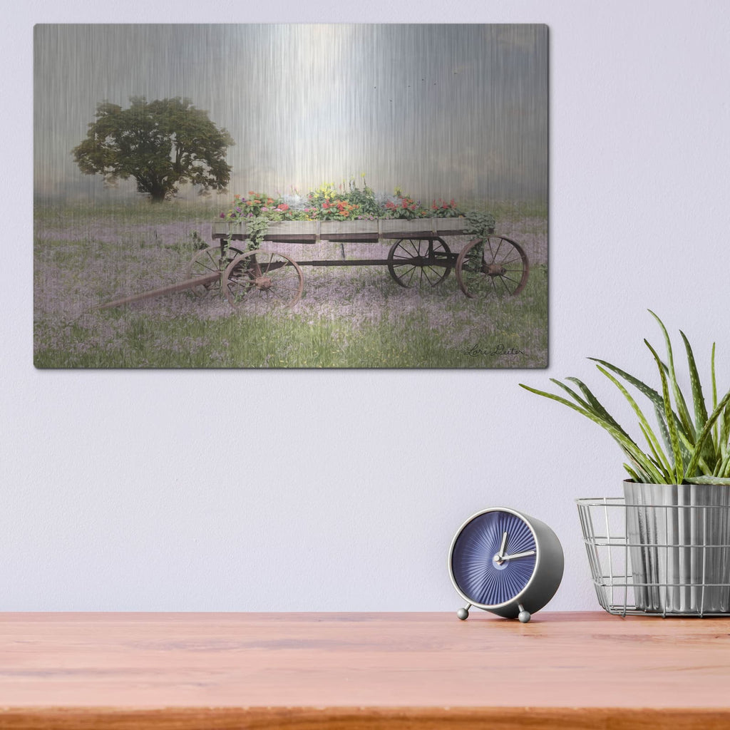 'Flower Wagon at Sunset' by Lori Deiter – Metal Wall Art, 16x12 room view