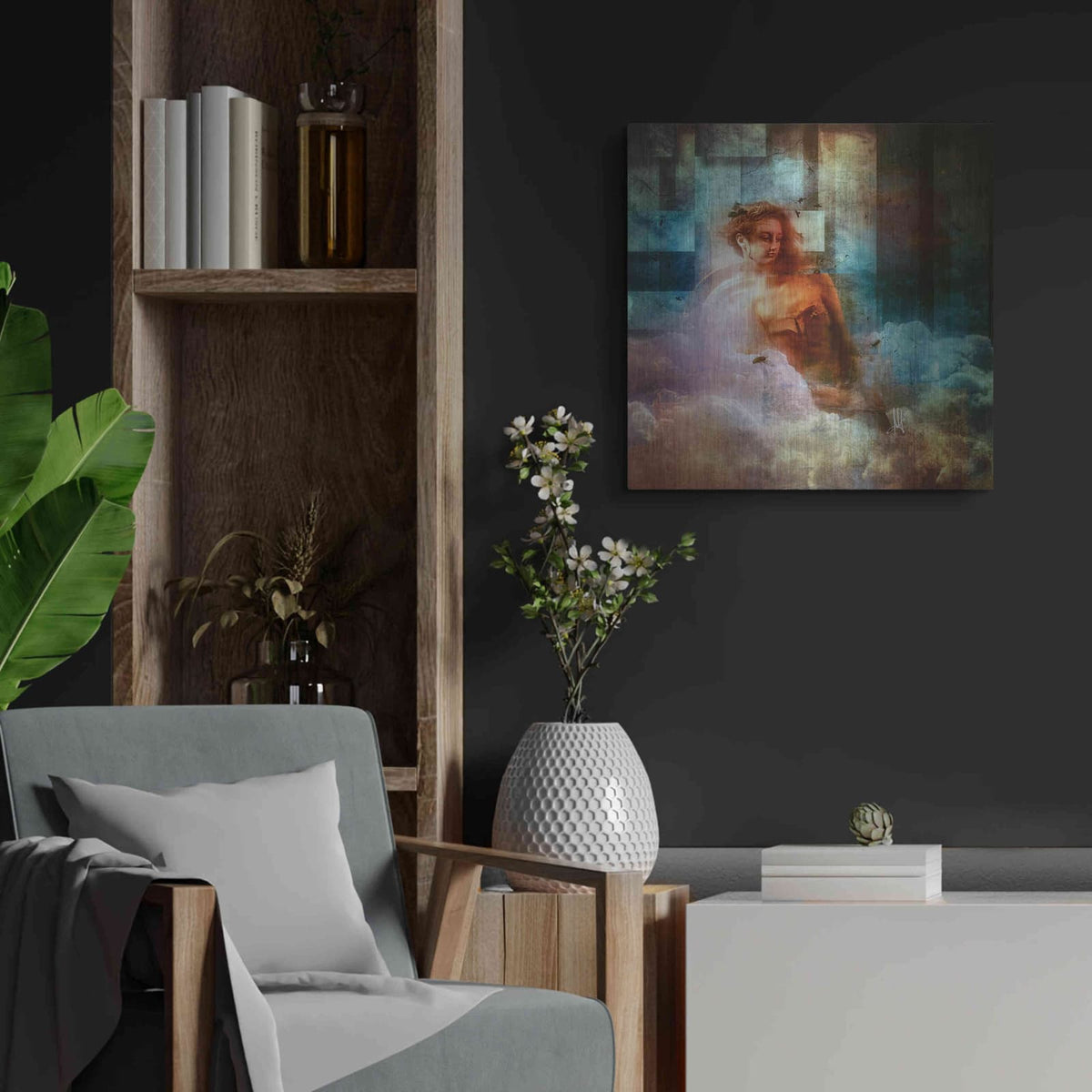 'Clouds' by Mario Sanchez Nevado – Metal Wall Art, 24x24 room view
