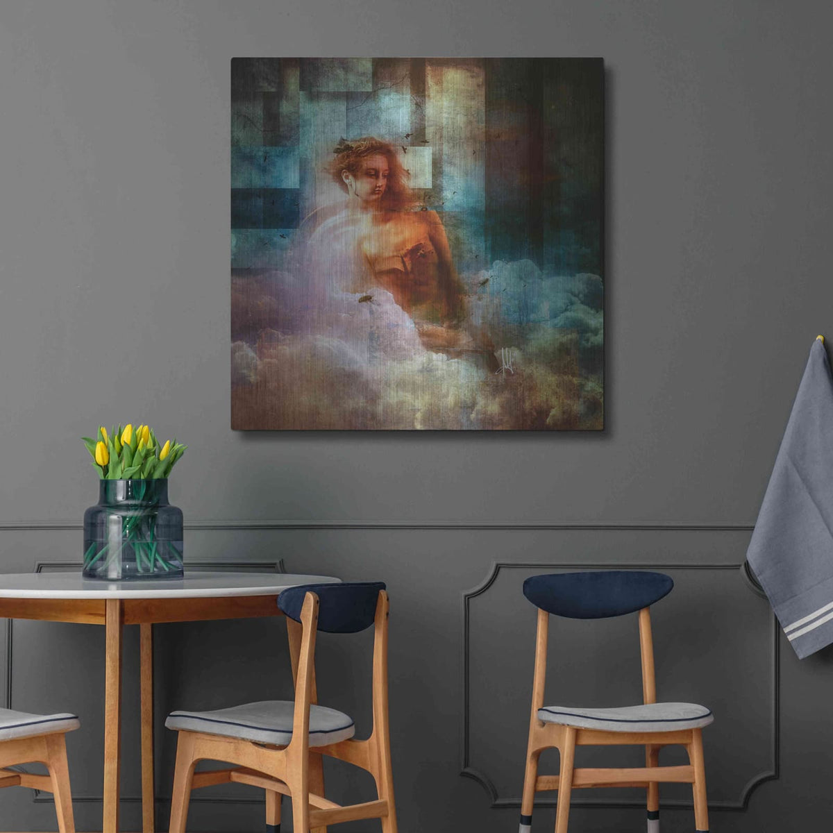 'Clouds' by Mario Sanchez Nevado – Metal Wall Art, 36x36 room view
