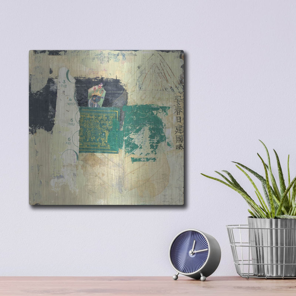 'Antique Letter' by Elena Ray – Metal Wall Art, 12x12 room view