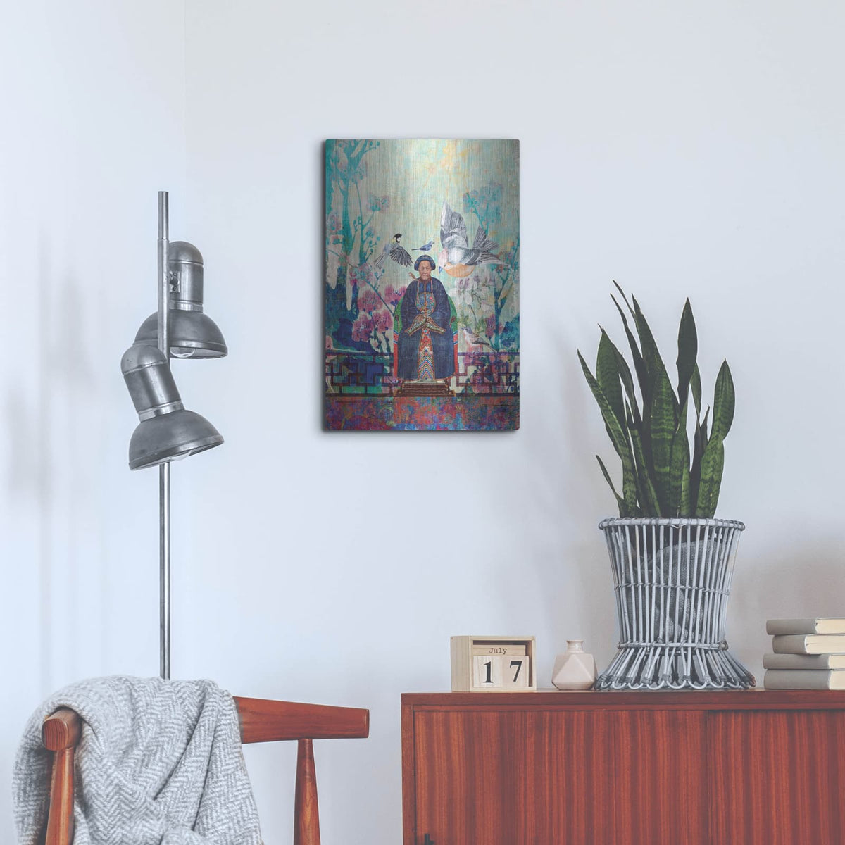 'Birdlady' by Elena Ray – Metal Wall Art, 16x24 room view