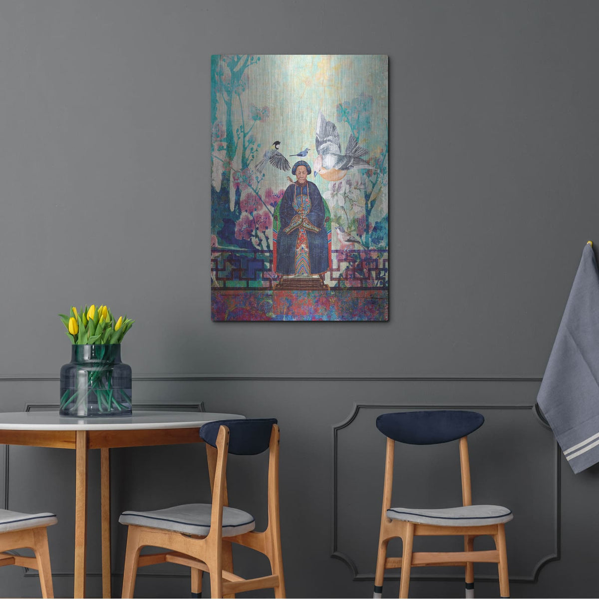 'Birdlady' by Elena Ray – Metal Wall Art, 24x36 room view