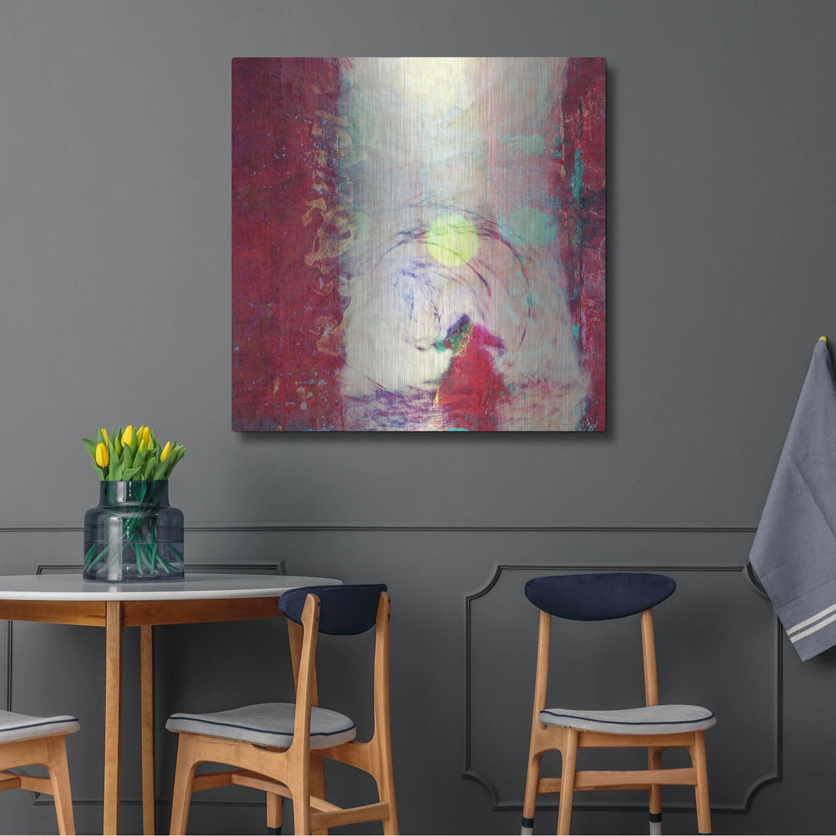 'Chasing A Sun' by Elena Ray – Metal Wall Art, 36x36 room view