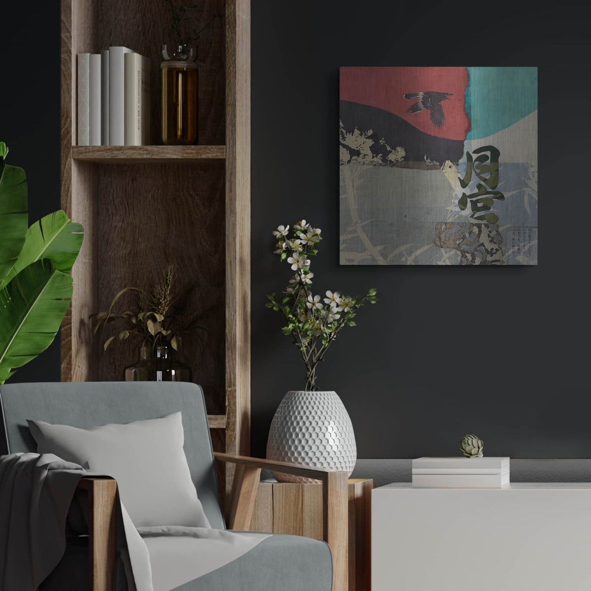 'Corvidzen 1' by Elena Ray – Metal Wall Art, 24x24 room view