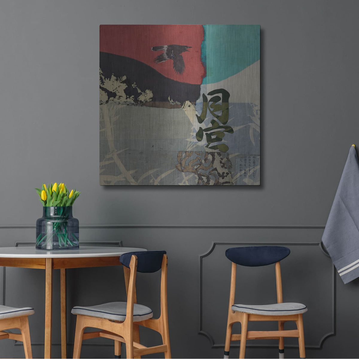 'Corvidzen 1' by Elena Ray – Metal Wall Art, 36x36 room view