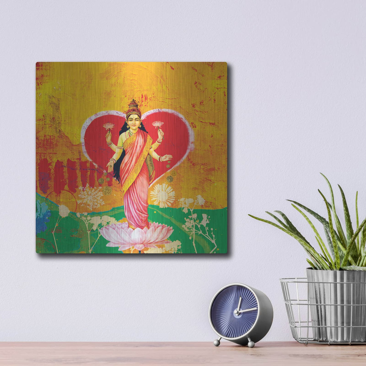 'Lakshimi' by Elena Ray – Metal Wall Art, 12x12 room view