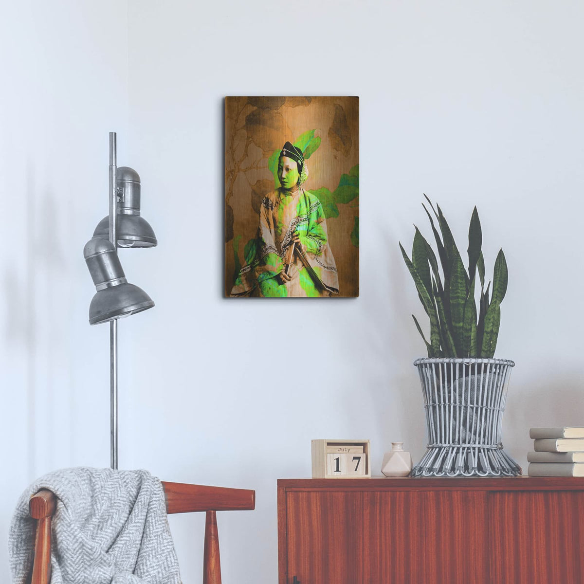 'Leafy History' by Elena Ray – Metal Wall Art, 16x24 room view