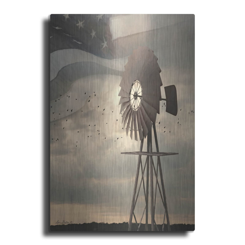 'Land That I Love Windmill I' by Lori Deiter – Metal Wall Art