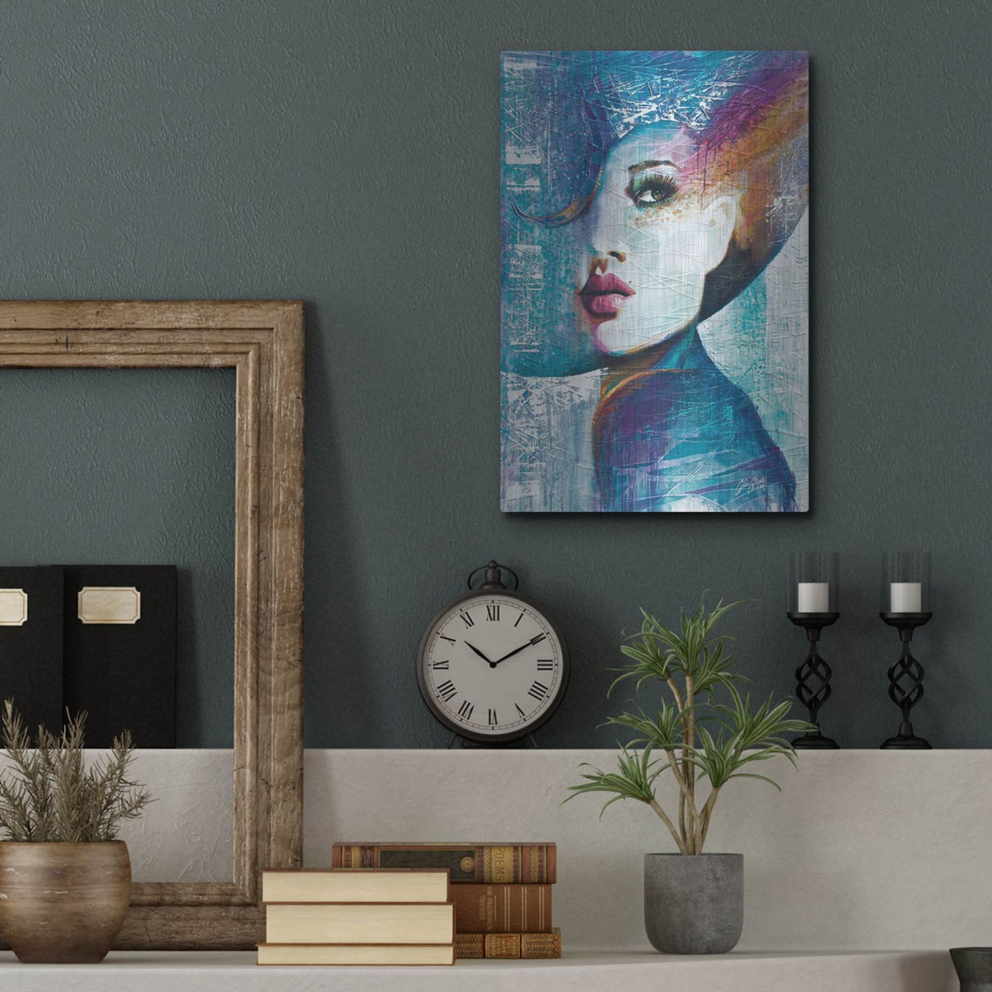 Luxe Metal Art 'Angie' by Colin John Staples, Metal Wall Art,12x16