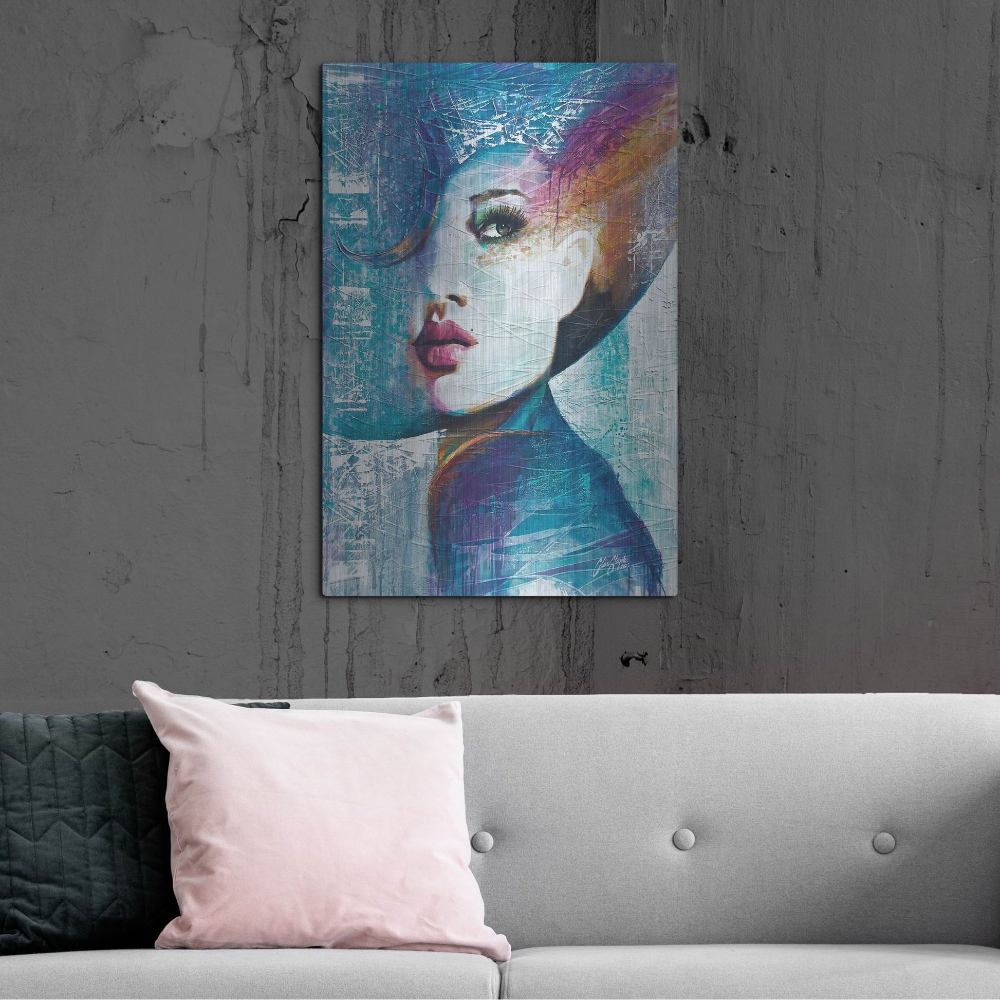 Luxe Metal Art 'Angie' by Colin John Staples, Metal Wall Art,24x36