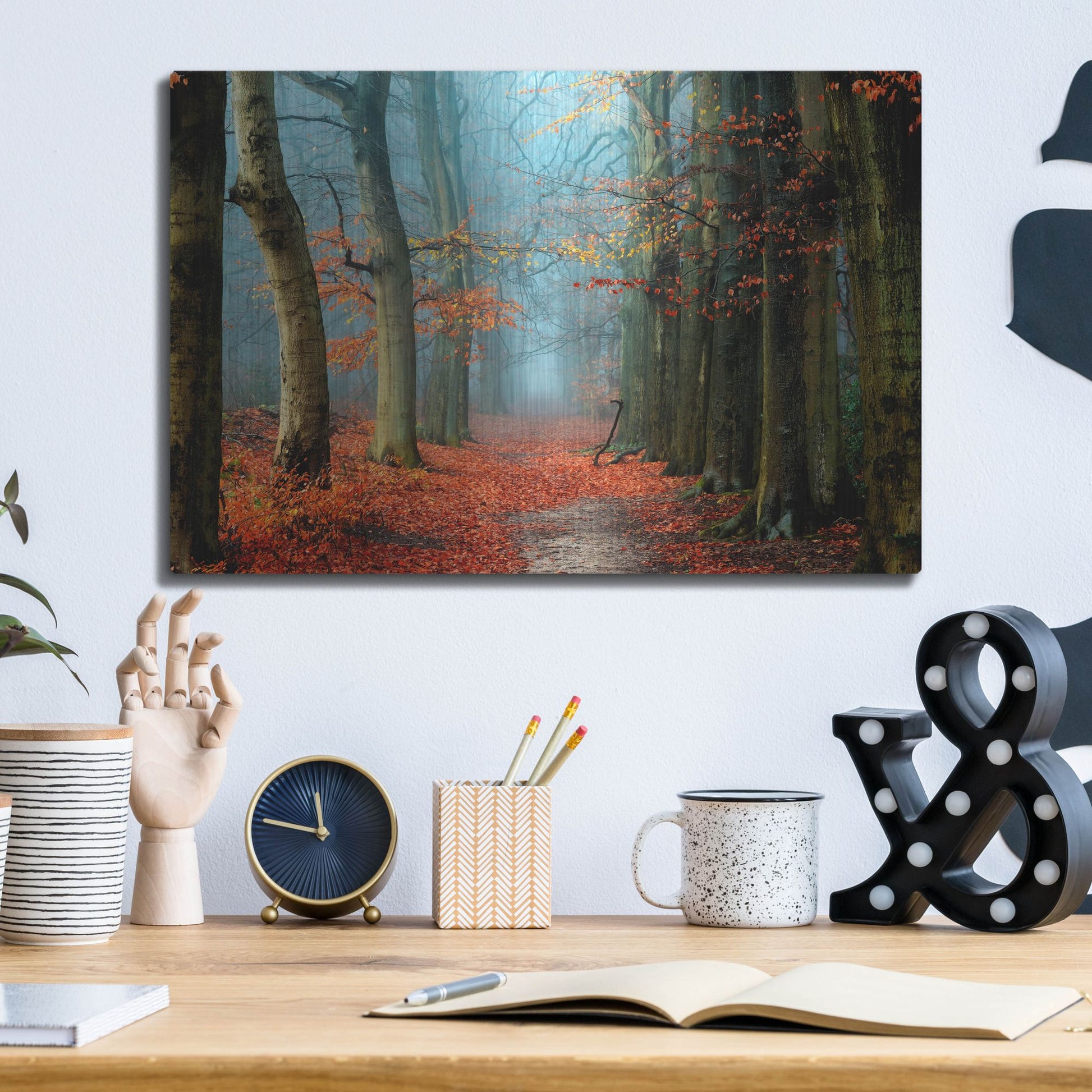 Luxe Metal Art 'Bussum in Fall' by Lars Van de Goor, Metal Wall Art,16x12