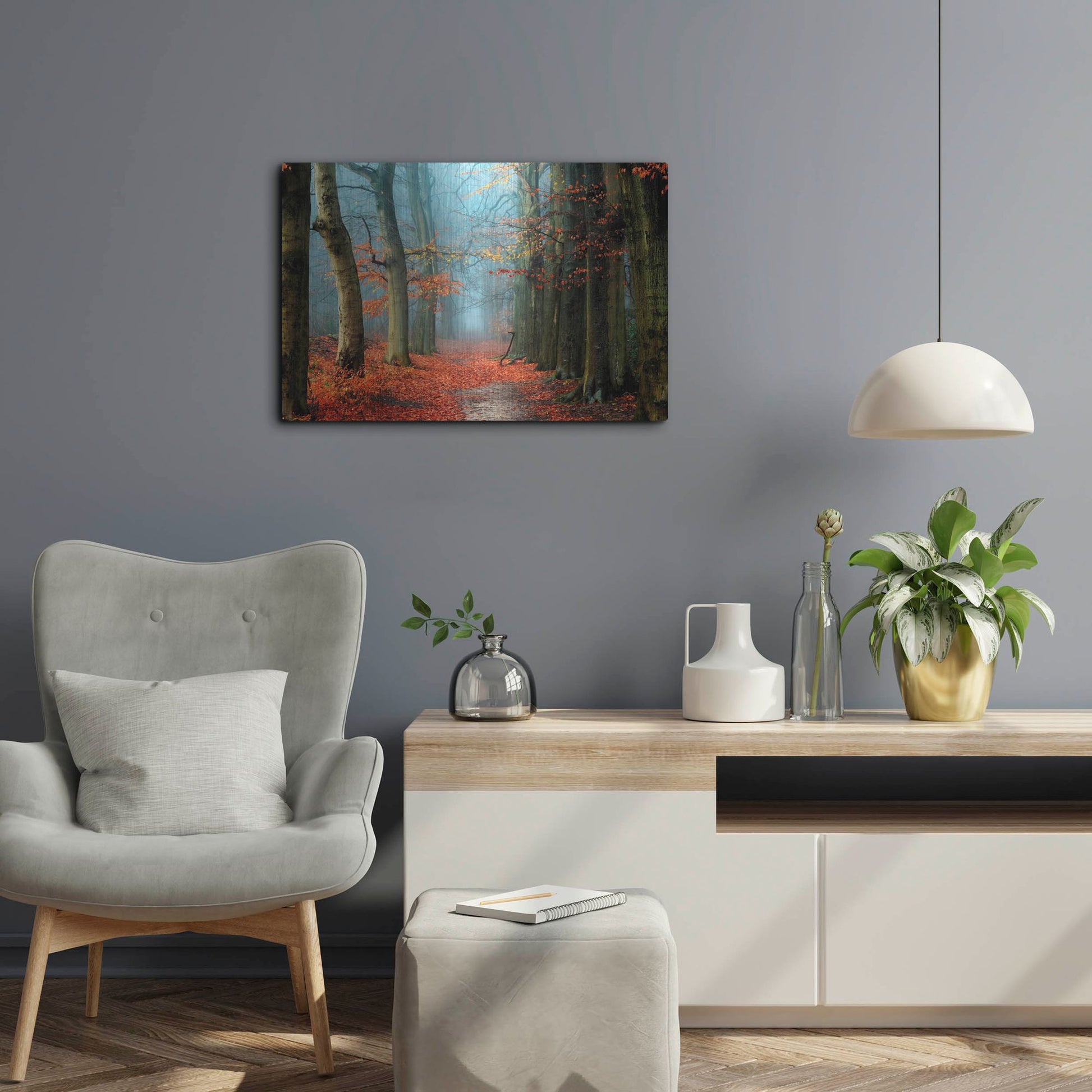 Luxe Metal Art 'Bussum in Fall' by Lars Van de Goor, Metal Wall Art,24x16