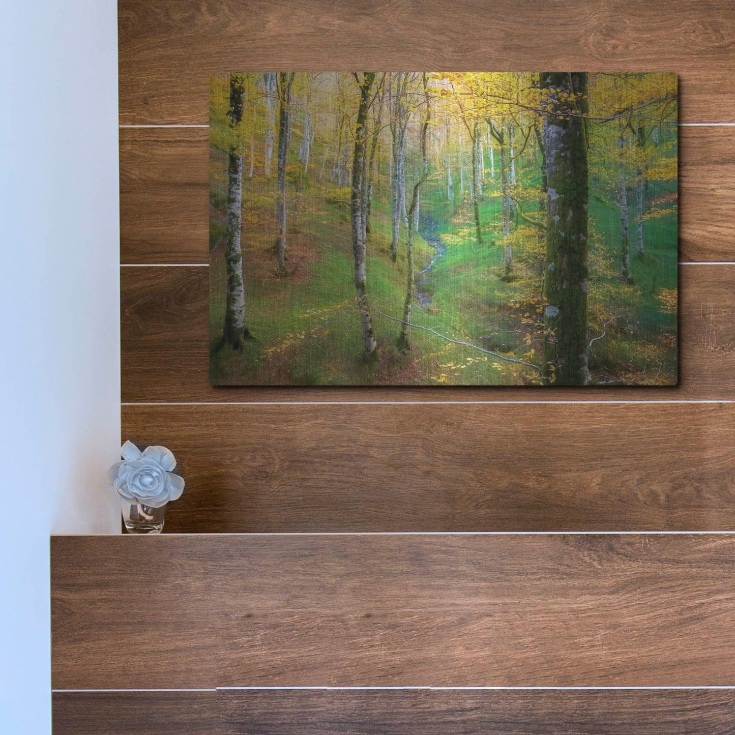 Luxe Metal Art 'Dream of Birches' by Lars Van de Goor, Metal Wall Art,16x12