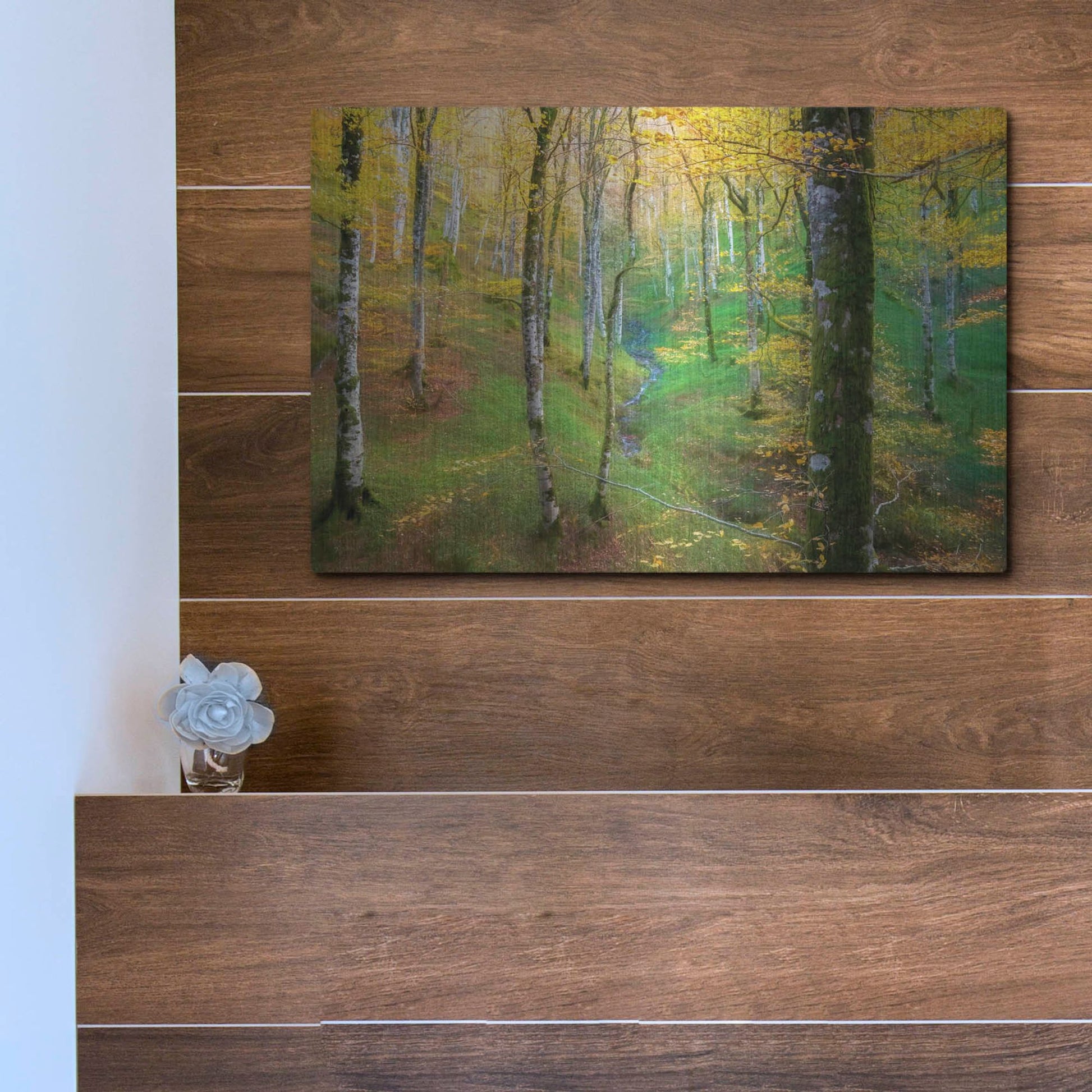 Luxe Metal Art 'Dream of Birches' by Lars Van de Goor, Metal Wall Art,16x12