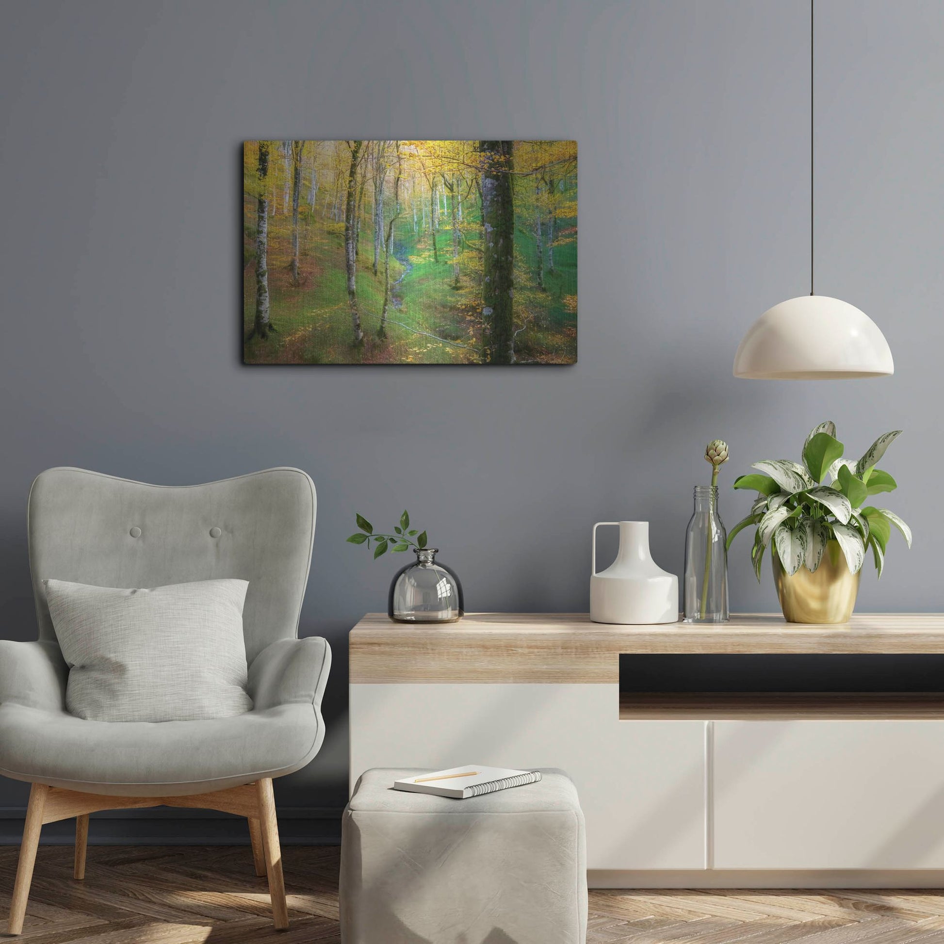 Luxe Metal Art 'Dream of Birches' by Lars Van de Goor, Metal Wall Art,24x16