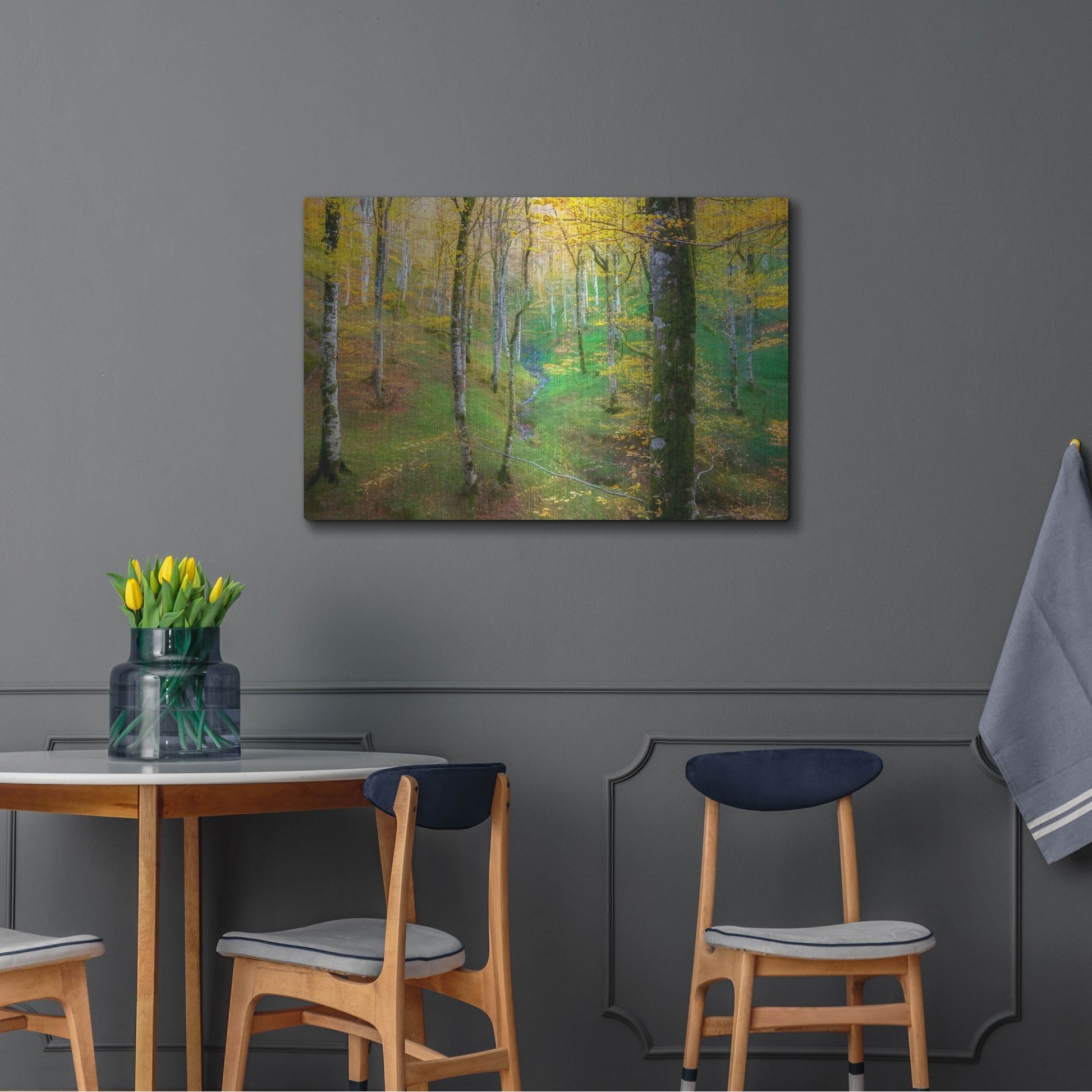 Luxe Metal Art 'Dream of Birches' by Lars Van de Goor, Metal Wall Art,36x24