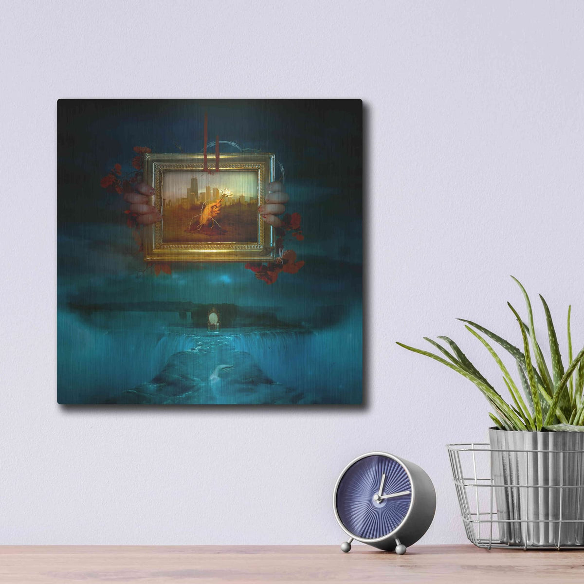 'Dangerous Dreams' by Mario Sanchez Nevado – Metal Wall Art, 12x12 room view