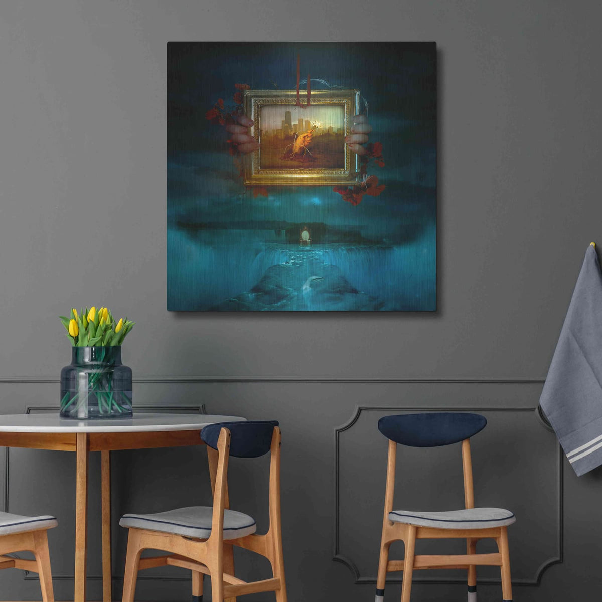 'Dangerous Dreams' by Mario Sanchez Nevado – Metal Wall Art, 36x36 room view