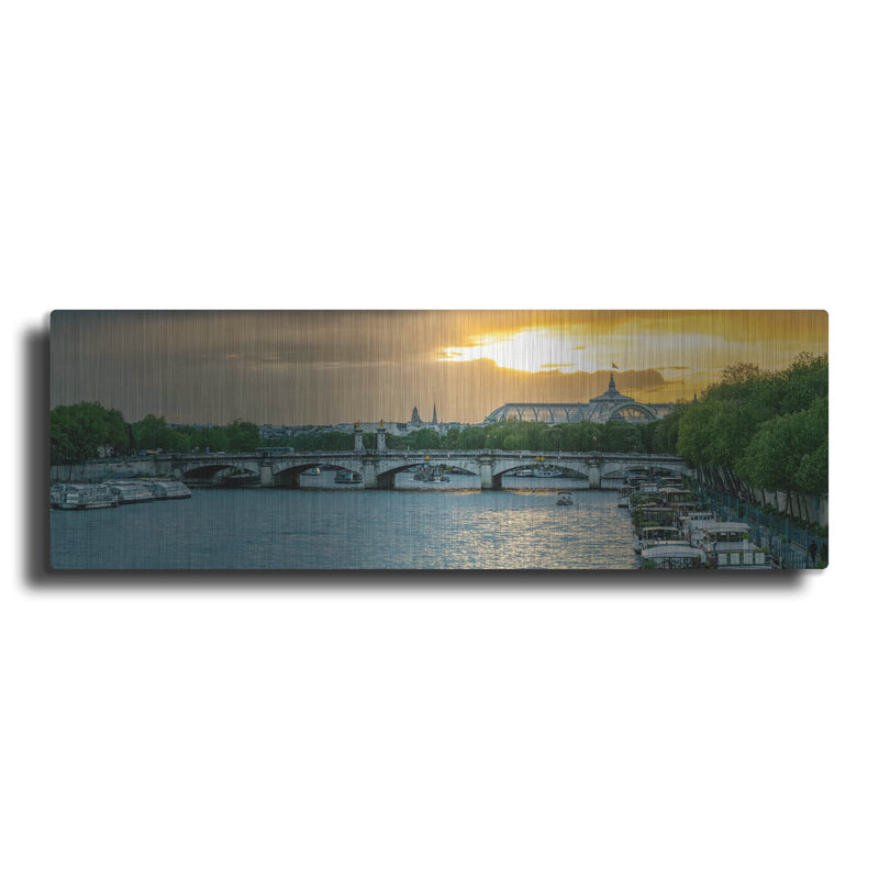 'Paris - Sunset Of Alexander Iii Bridge' by Luxe Portfolio – Metal Wall Art