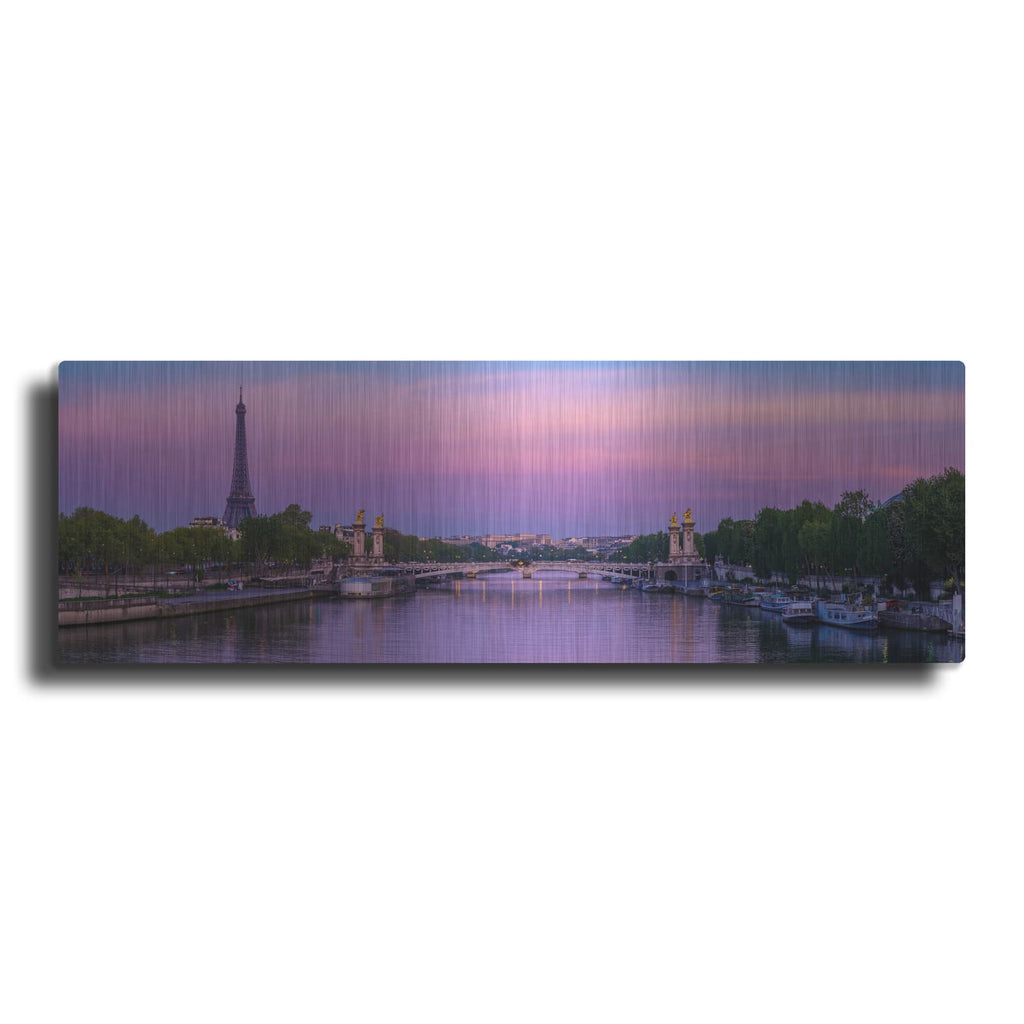 'Paris - Sunrise Over Seine Panorama' by Luxe Portfolio – Metal Wall Art