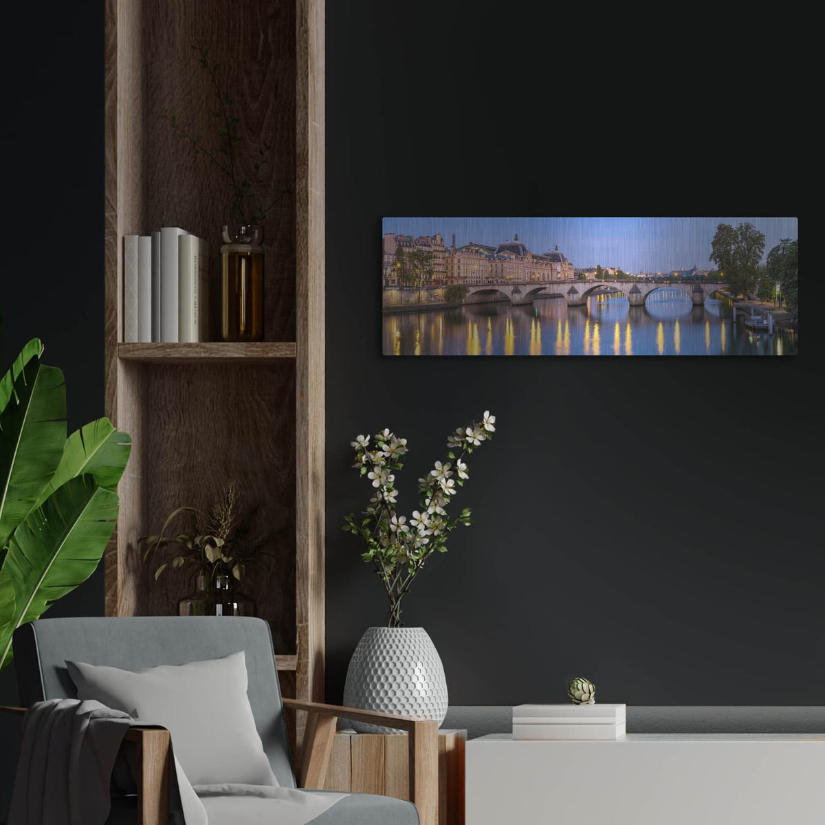 'Paris - Pont Royal' by Luxe Portfolio – Metal Wall Art, 36x12 room view