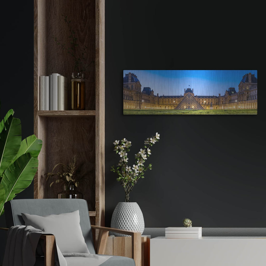'Paris - Louvre Panorama' by Luxe Portfolio – Metal Wall Art, 36x12 room view