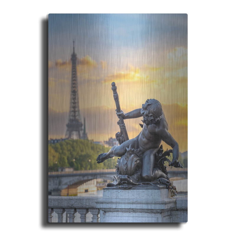 'Paris - Golden Sunset' by Luxe Portfolio – Metal Wall Art
