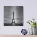 'Paris - Eiffel Tower - Black & White' by Luxe Portfolio – Metal Wall Art, 12x12 room view