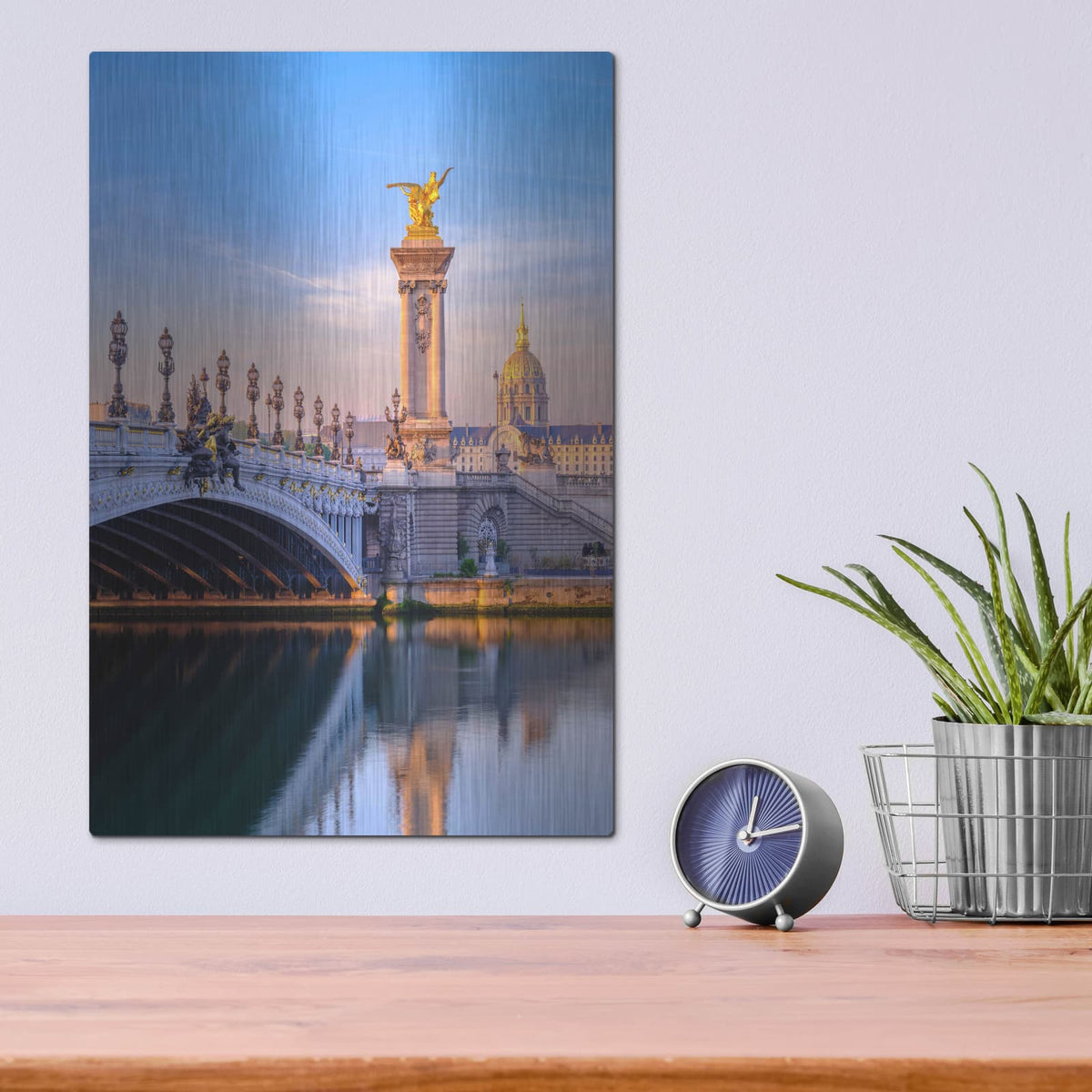 'Paris - Alexander Iii Bridge' by Luxe Portfolio – Metal Wall Art, 12x16 room view