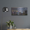 'Hong Kong Nightime Panorama' by Luxe Portfolio – Metal Wall Art, 24x12 room view