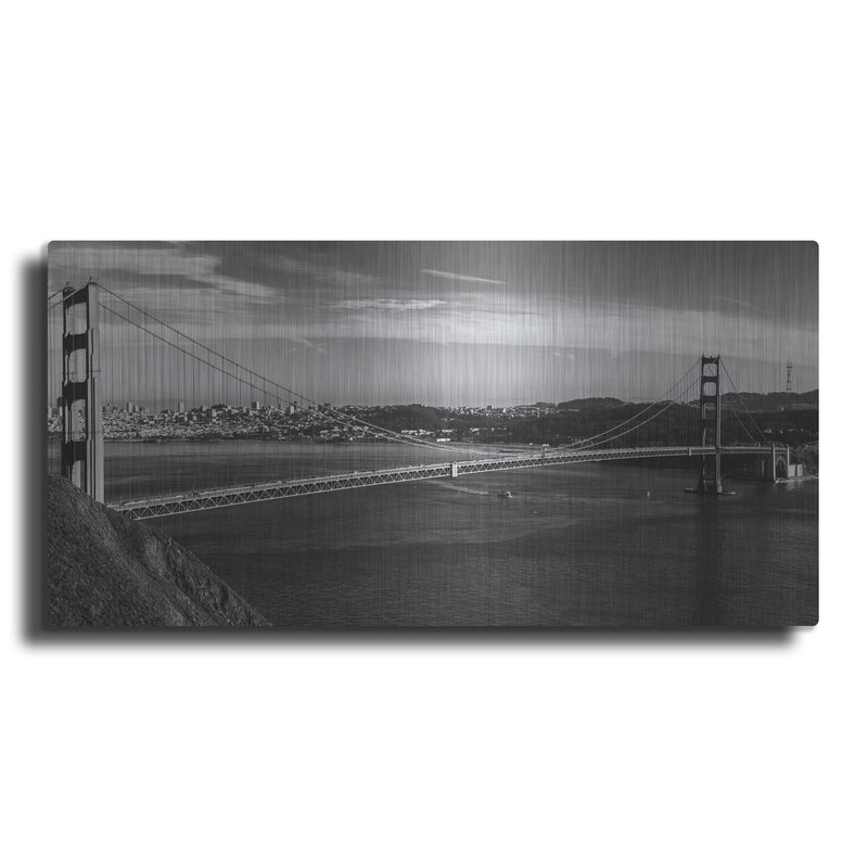'Golden Gate Bridge B&w' by Luxe Portfolio – Metal Wall Art