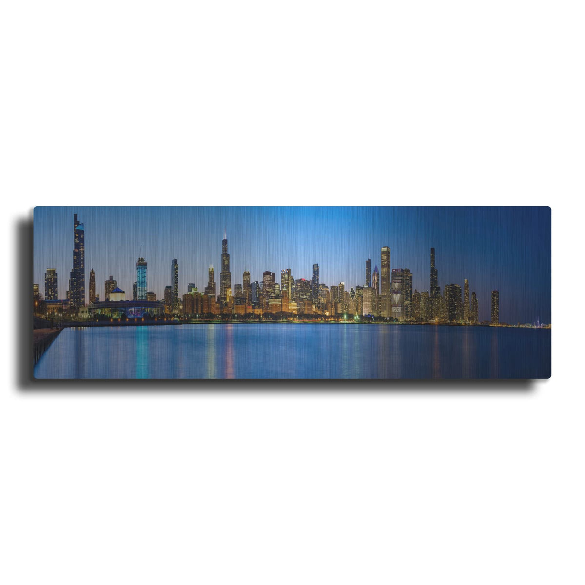 'Chicago, Illinois Panorama' by Luxe Portfolio – Metal Wall Art