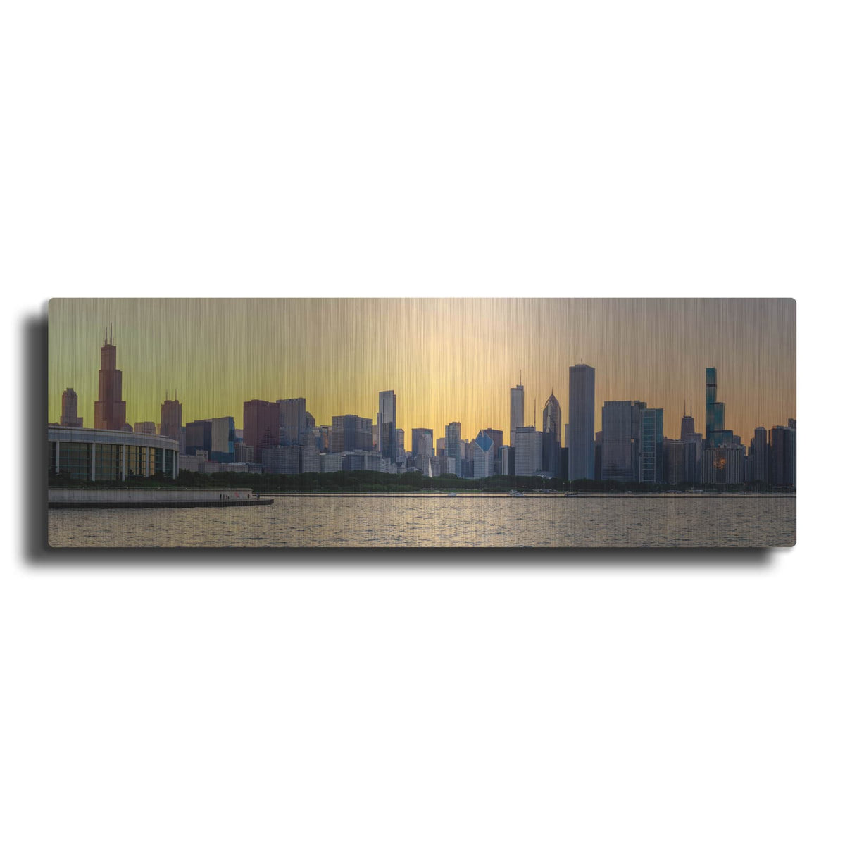 'Chicago Skyline - Golden Hour Sunset Panorama' by Luxe Portfolio – Metal Wall Art