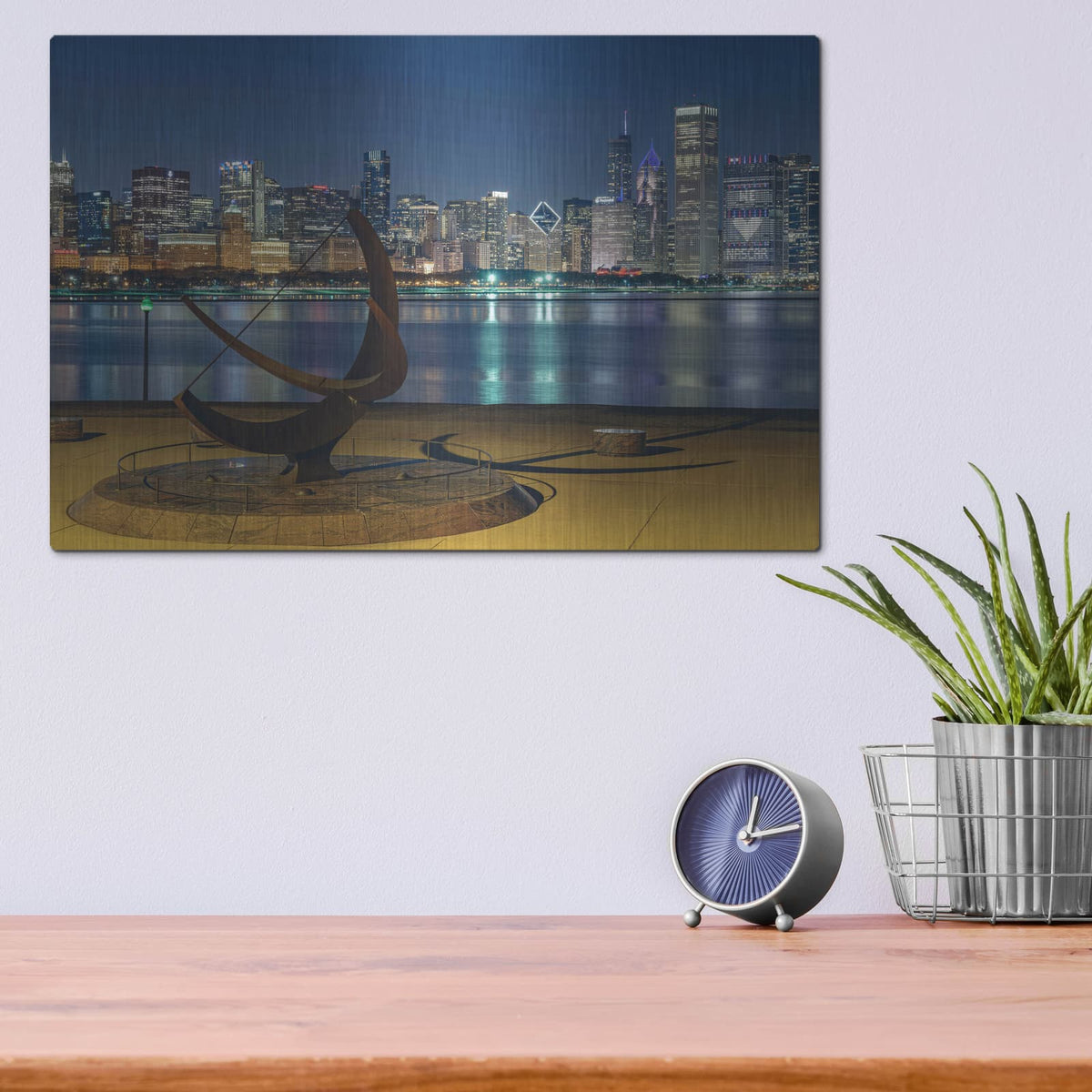 'Chicago - Sundial' by Luxe Portfolio – Metal Wall Art, 16x12 room view