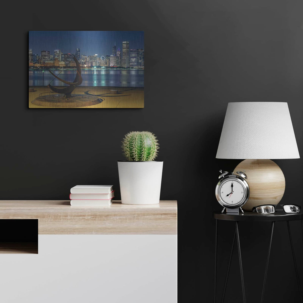 'Chicago - Sundial' by Luxe Portfolio – Metal Wall Art, 24x16 room view