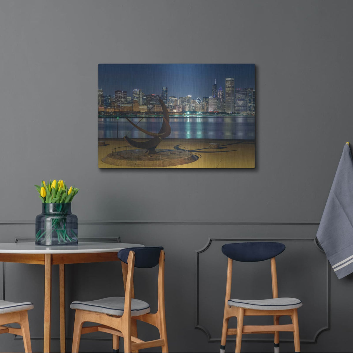 'Chicago - Sundial' by Luxe Portfolio – Metal Wall Art, 36x24 room view