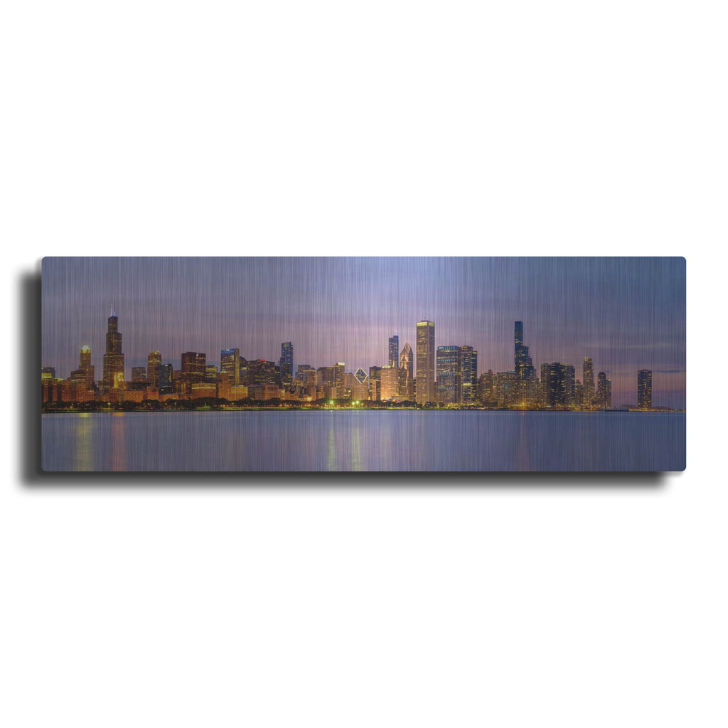 'Chicago - Pastel Sunset Panorama' by Luxe Portfolio – Metal Wall Art