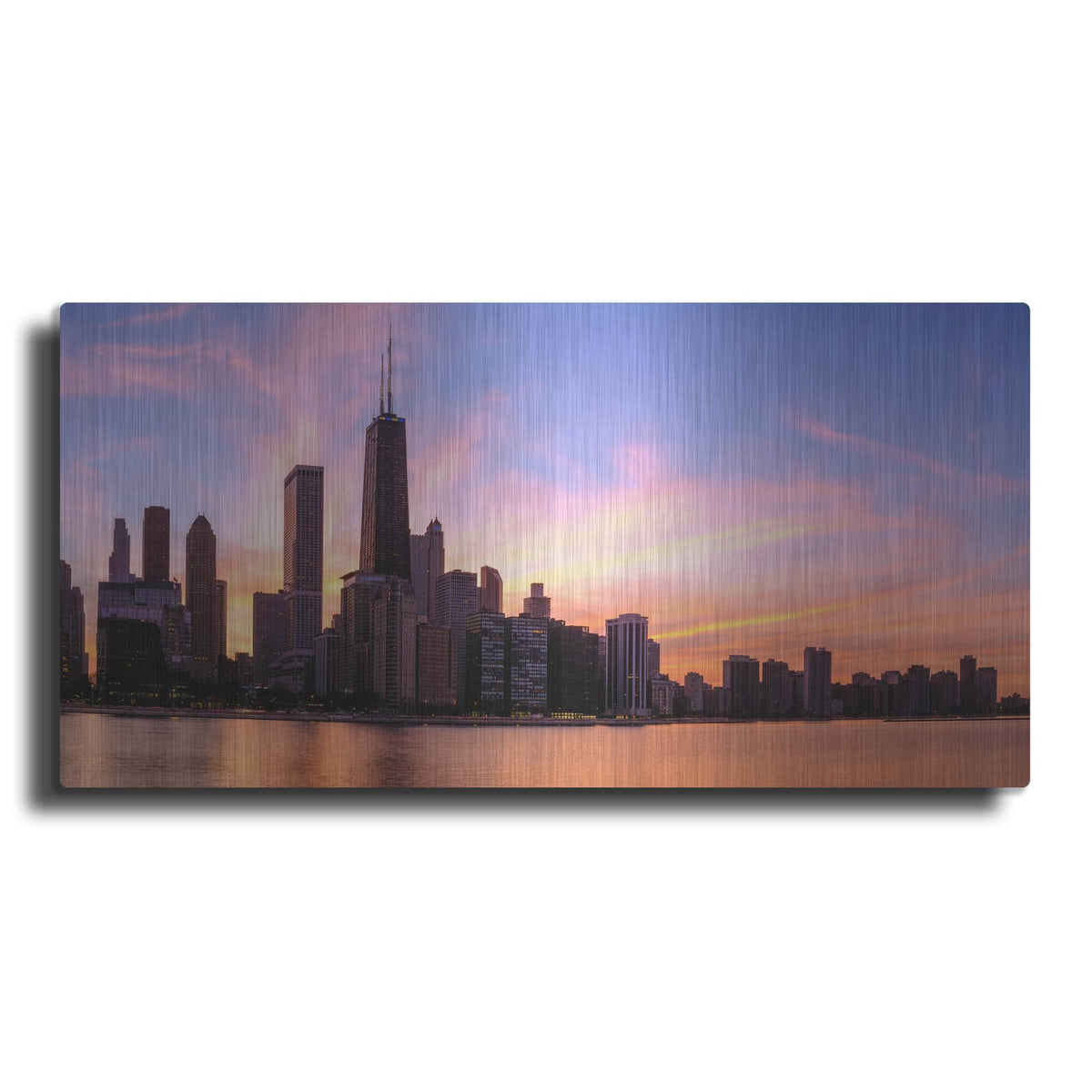 'Chicago - Burning Amber Sunset' by Luxe Portfolio – Metal Wall Art