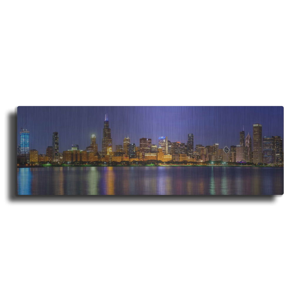 'Chicago - Blue Hour Panorama' by Luxe Portfolio – Metal Wall Art