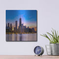 'Chicago - Amber Sunset Glow' by Luxe Portfolio – Metal Wall Art, 12x12 room view