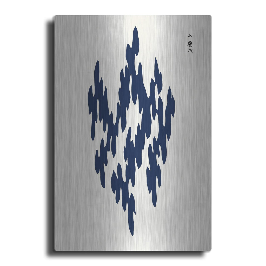 'Blue Woodblock 3' by Incado – Metal Wall Art