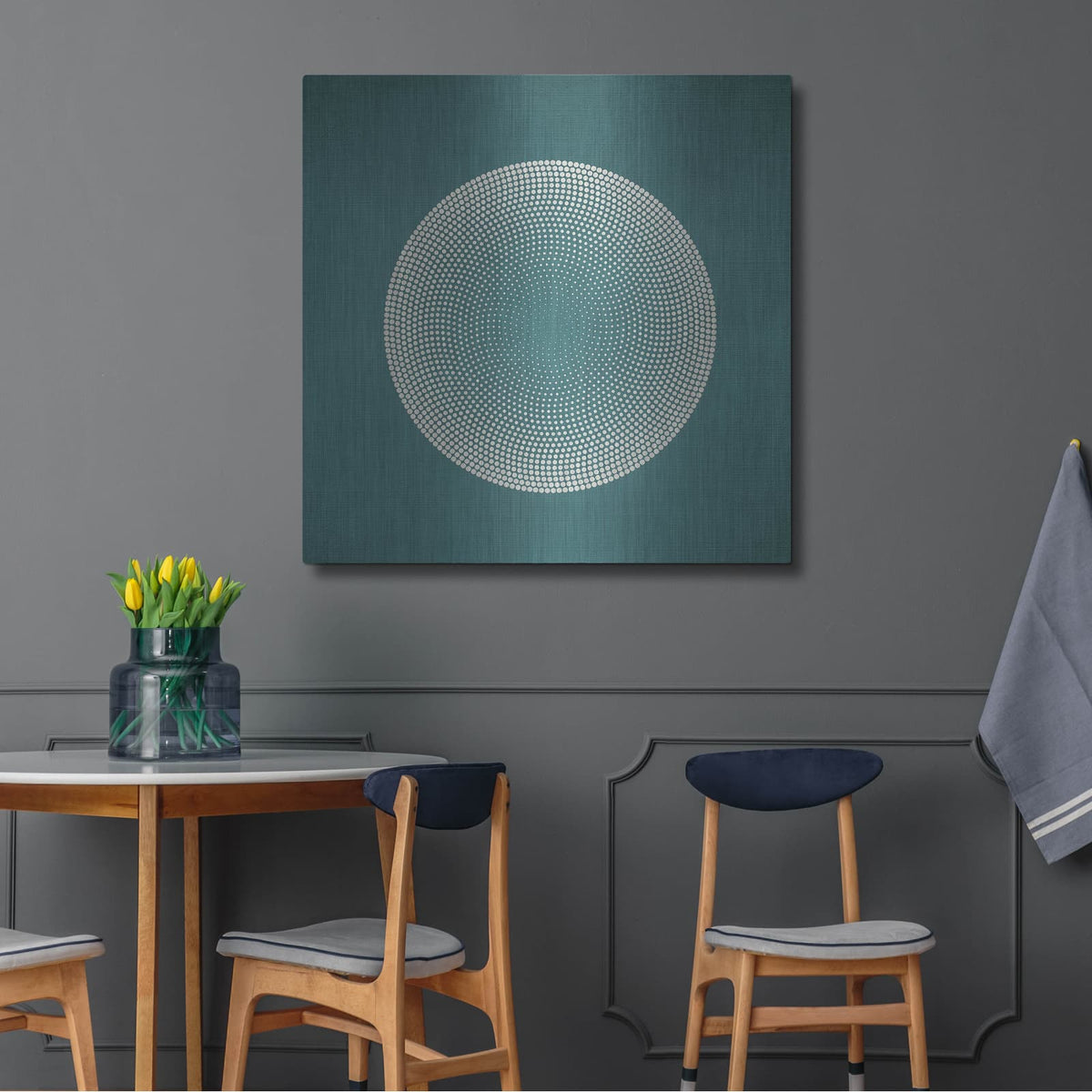 'Circles' by Incado – Metal Wall Art, 36x36 room view