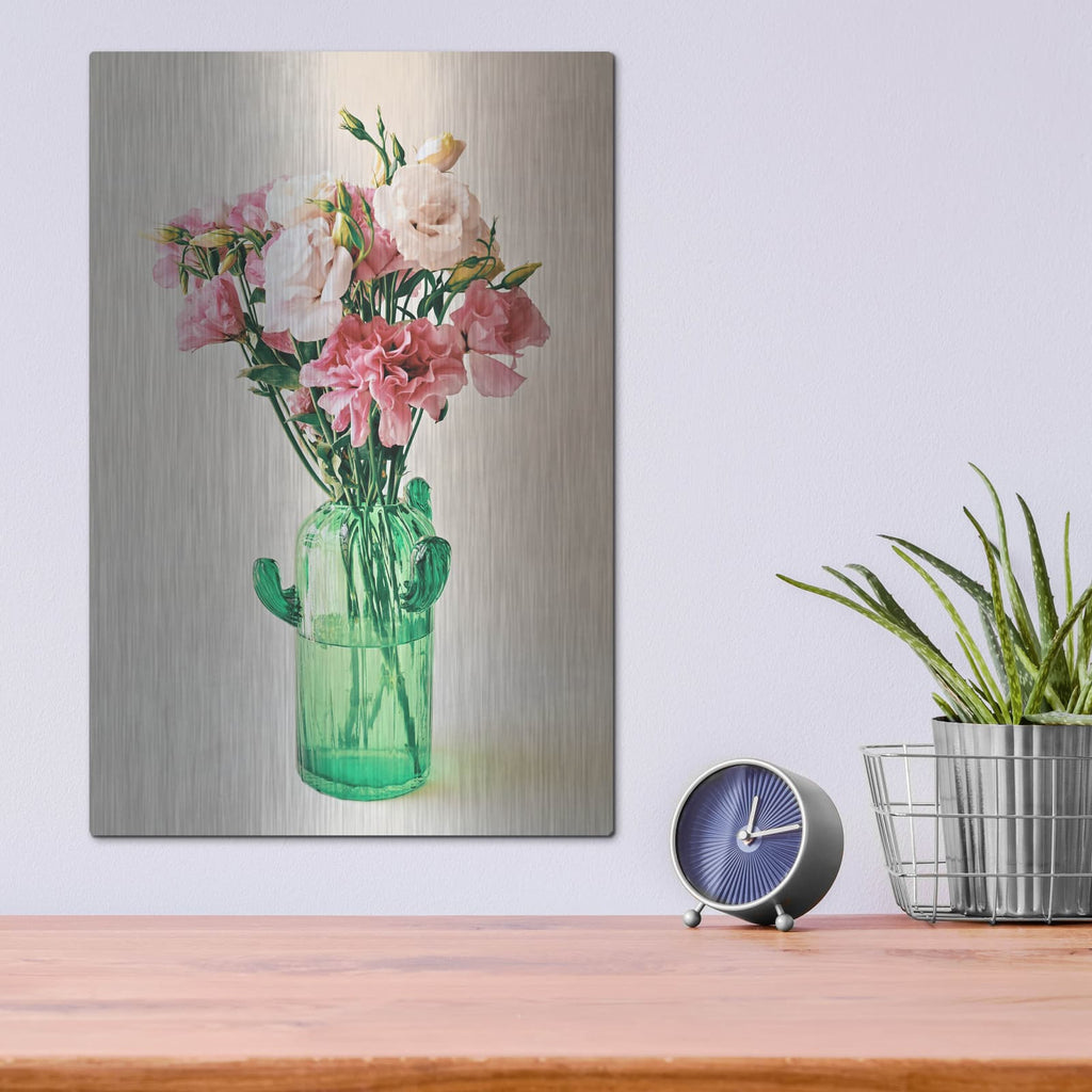 'Ethereal Lisianthus' by Incado – Metal Wall Art, 12x16 room view