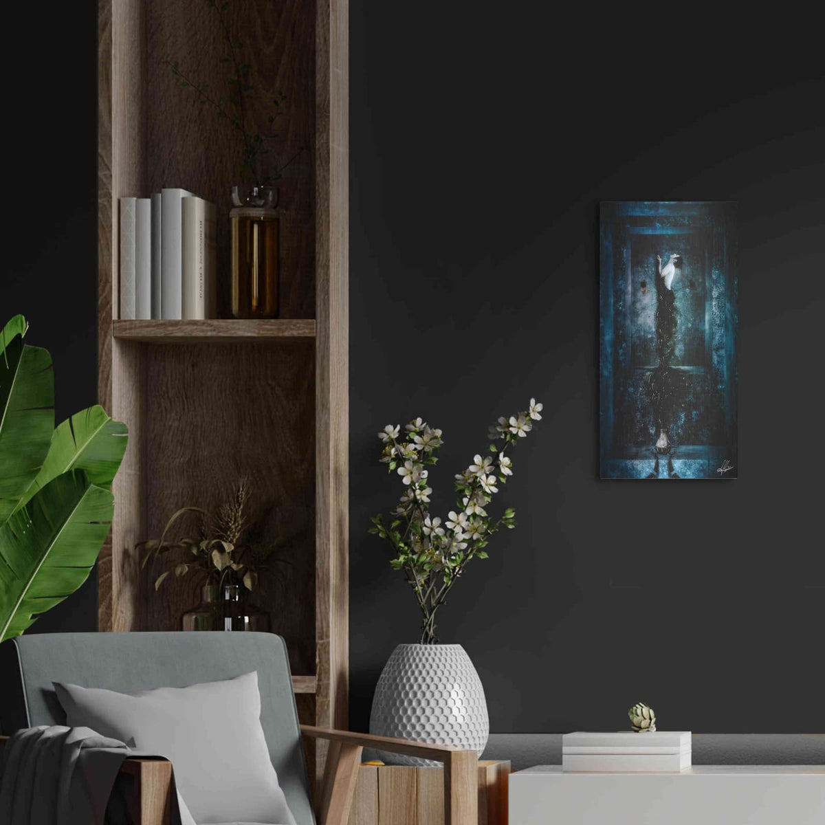 'Drink Me' by Mario Sanchez Nevado – Metal Wall Art, 12x24 room view
