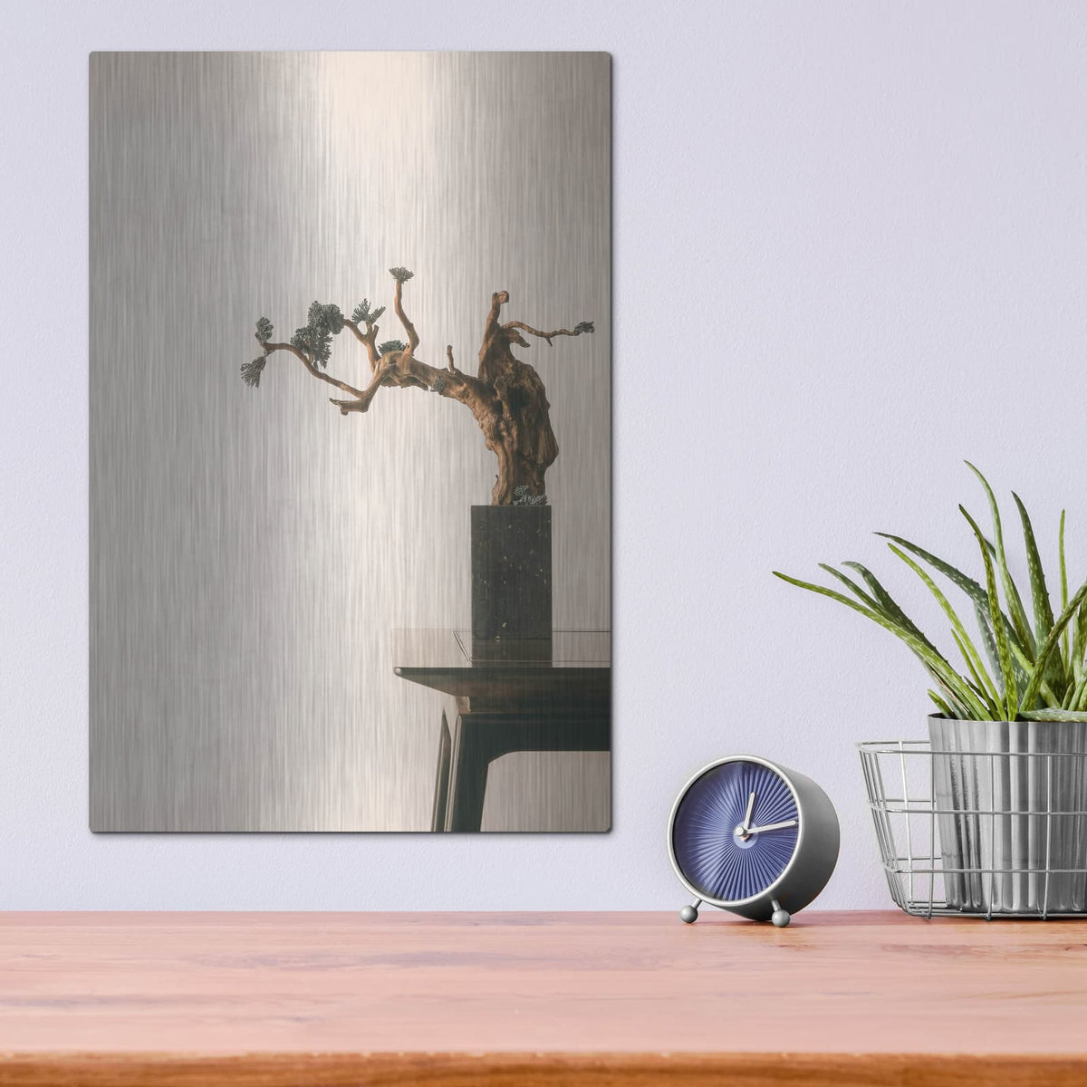 'Patience And Dedication Bonsai' by Incado – Metal Wall Art, 12x16 room view