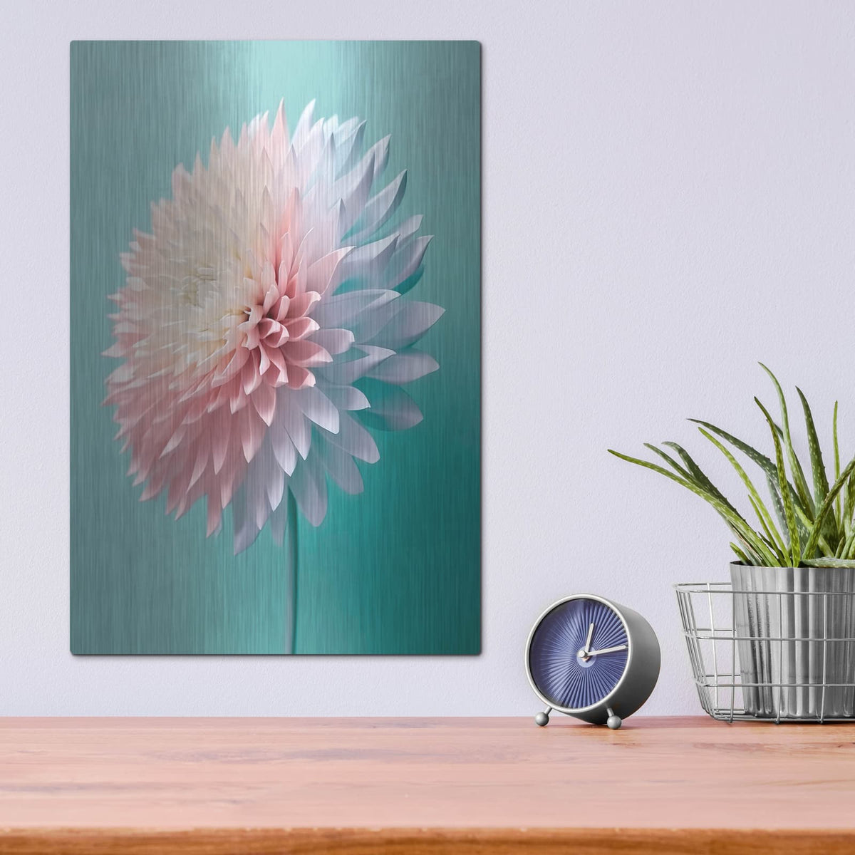 'Pink Bliss' by Incado – Metal Wall Art, 12x16 room view
