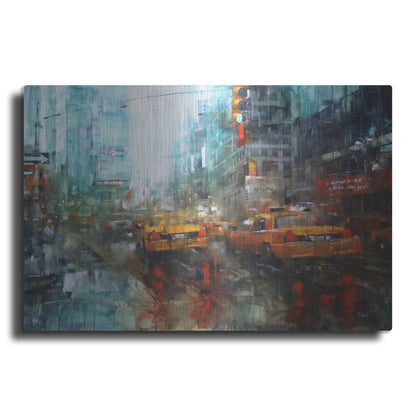 Luxe Metal Art 'Times Square Reflections' by Mark Lague, Metal Wall Art